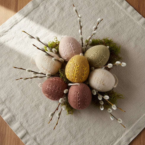 Gry&Sif bestickte Ostereier im Frühlingskontext